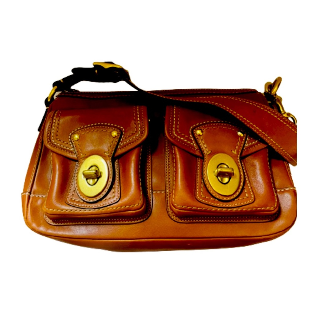 Retro Style Authentic Leather Coach Bag